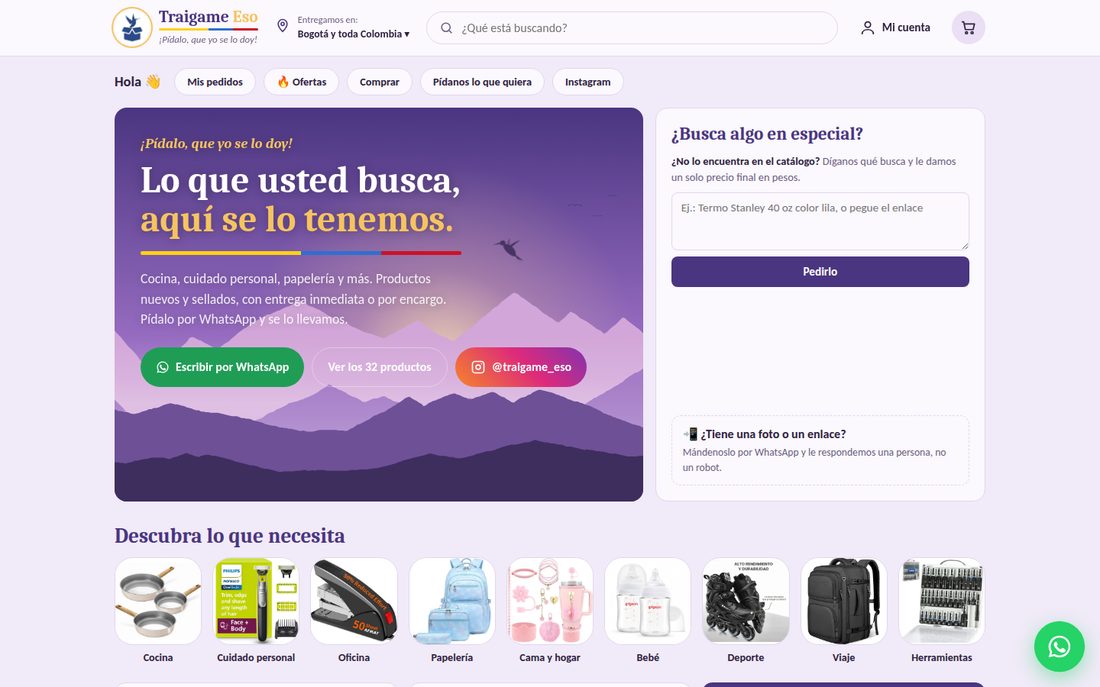 Tienda conectada con WhatsApp